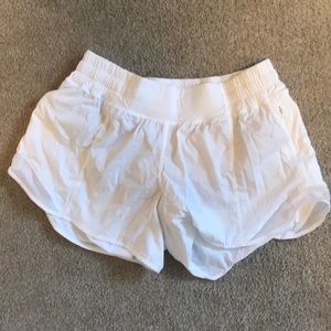 White lululemon Hotty Hot shorts size 6